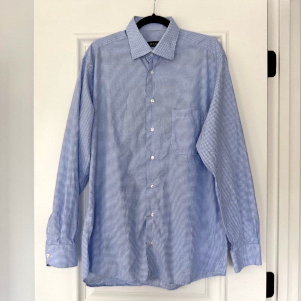 St Croix Men's Blue Dress Shirt, Size Large